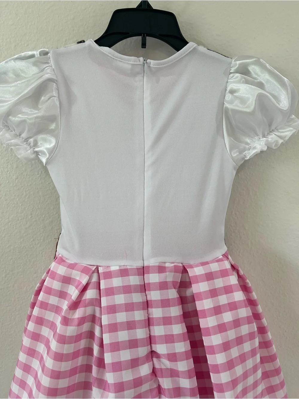 Pink Gingham Cowgirl Dress Costume with Attached Vest, Bandana and Belt